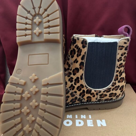 Mini Boden Leather Chelsea Boots-Leopard - Sz. 7.5/38 - Picture 3 of 6